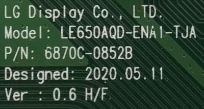 KIT DE TARJETAS PARA TV LG / MAIN EBT66416903 / EAX69049007 / FUENTE EAY65689423 / EAX69061002 / T-CON 6871L-6275C / 6870C-0852B / 6275C V/ PANEL LE650AQD(EN)(A1) / MODELO OLED65CXAUA.BUSWLJR - Imagen 3